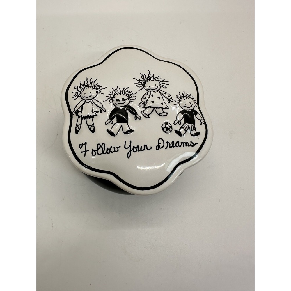 Enesco Children Of The Inner Light Follow Your Dreams Trinket Box Black‎ & White